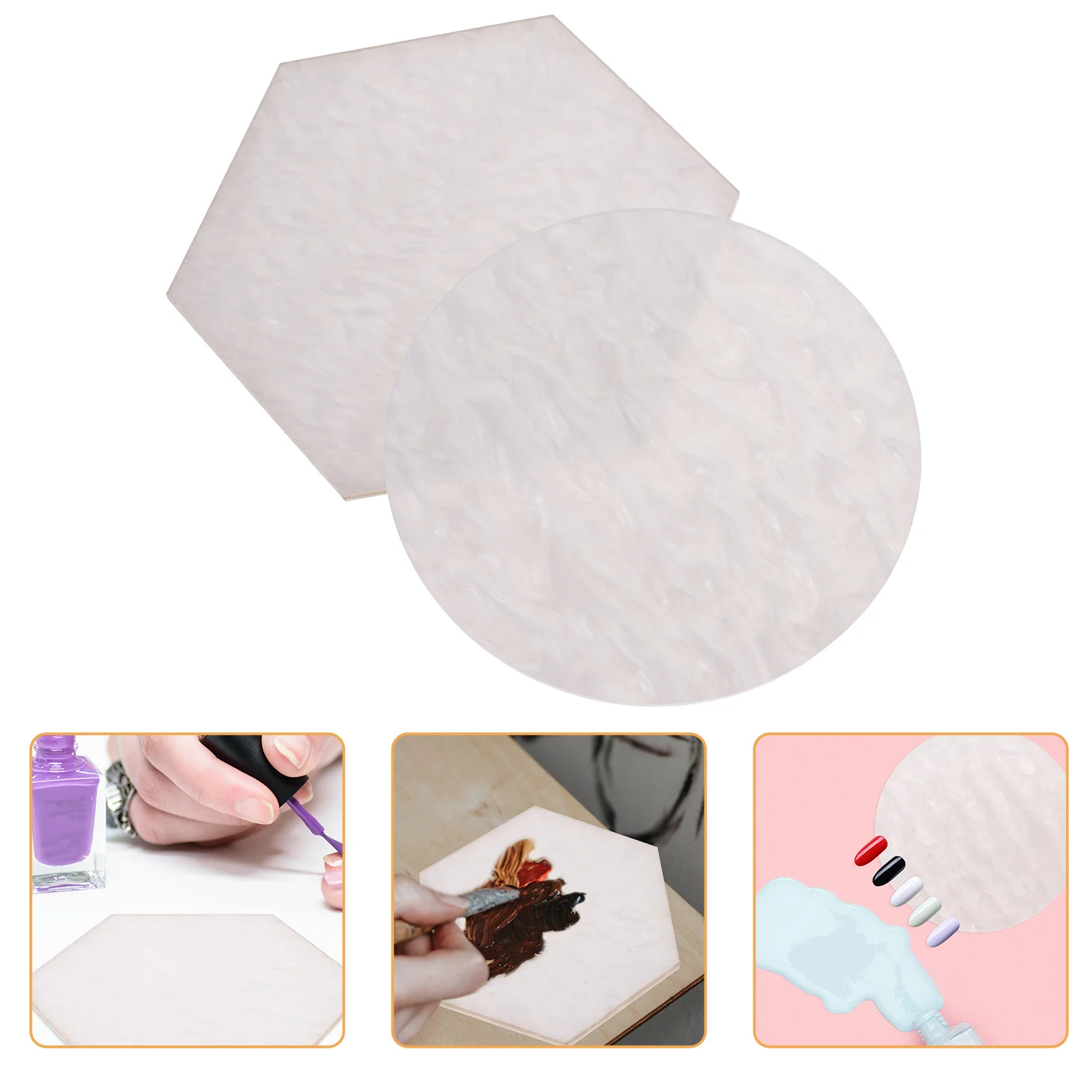 2Pcs Resin Nail Polish Palettes Nail Art Mixing Tray Manicure Palette Color Mixing Plate Display Board Manicure Palettes