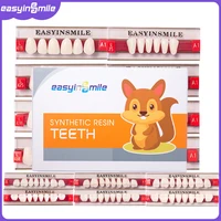 16/12 juegos de dientes dentales para dentaduras postizas acrílicas A2 dientes de resina superior anterior A3 2 capas modelo de educación Dental EASYINSMILE