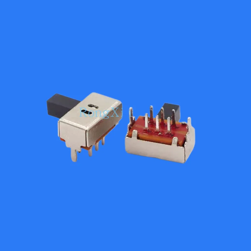 100pcs/ SK-22D02(2P2T) six-legged 2-speed toggle switch with ball shrapnel 2 fixed feet 6-legged horizontal