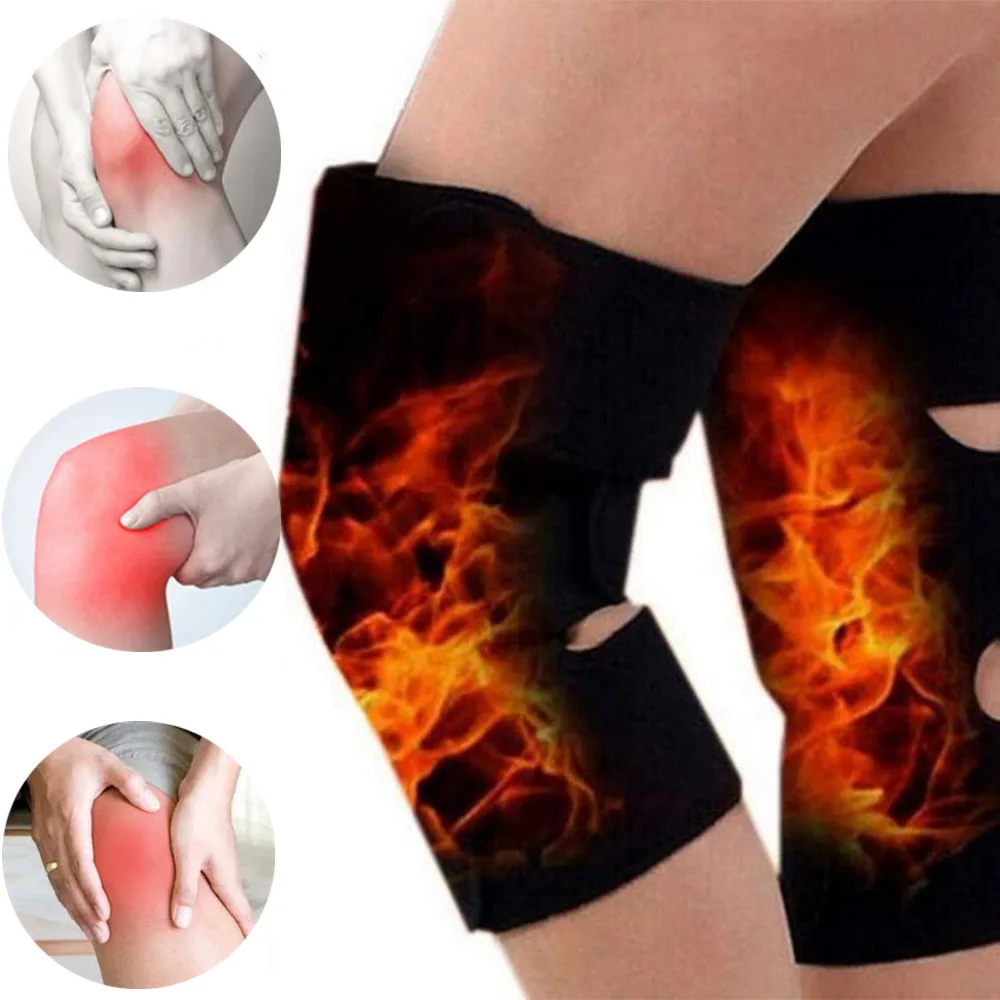 2Pcs/Pair Tourmaline Self-heating Kneepad Magnetic Therapy Knee Support Belt for Men Women Knee Arthritis Pain Relief Leg Warmer