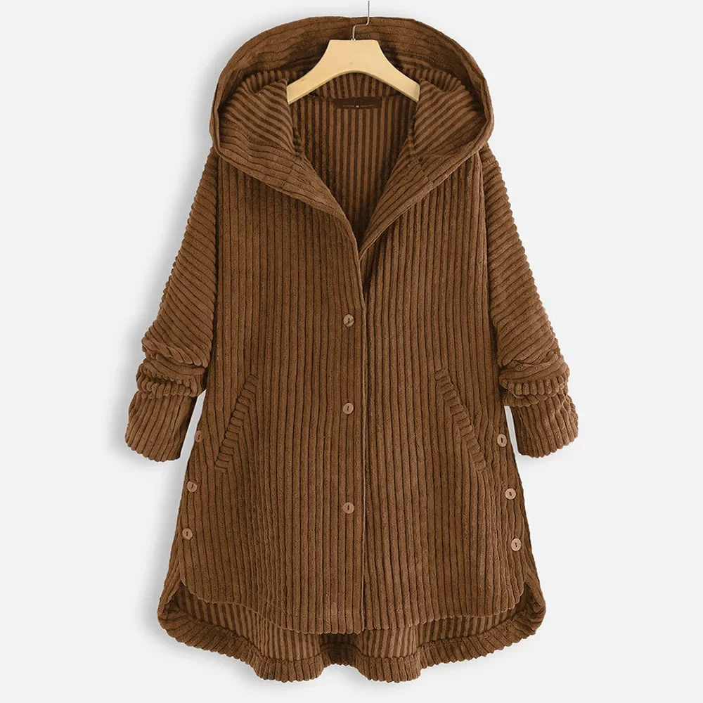 Fashion Corduroy Jacket Women\'s Spring and Autumn New Korean Simple Single Breasted Long Sleeve Lapel Solid Jacket High Quality