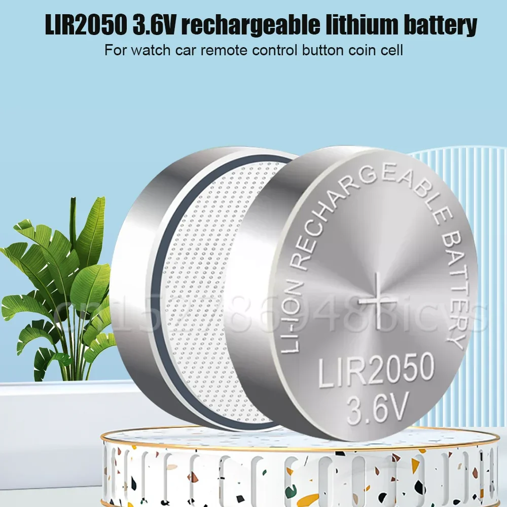 2-10PCS LIR2050 LIR 2050 ML2050 CR2050 3.6V 80mAh Lithium Rechargeable Battery For Electric Toy Watch Clocks Button Coin Cell