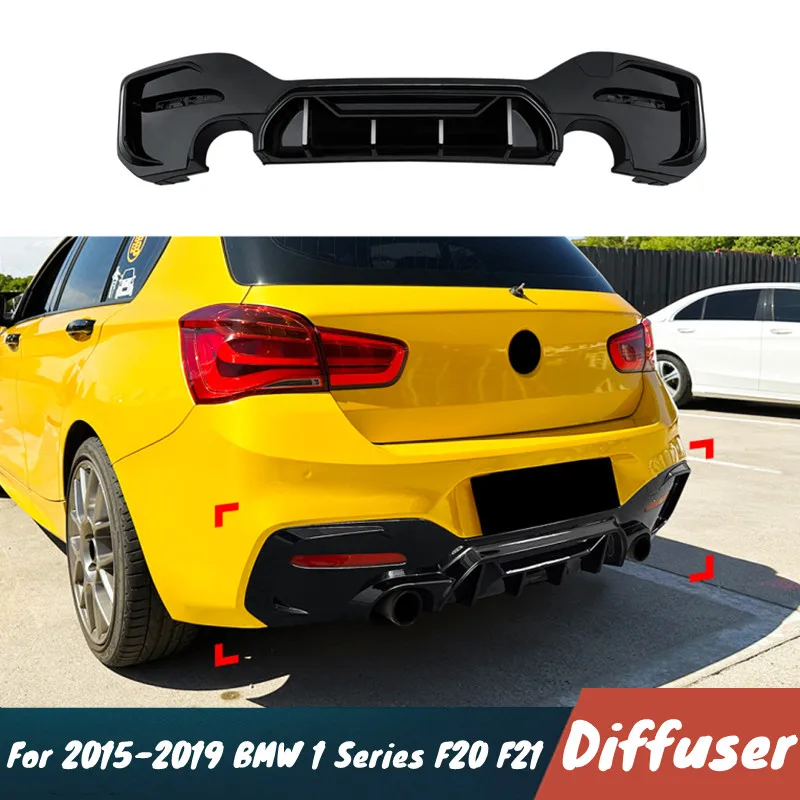 

Для BMW 1 серии F20 F21 LCI M Sport 2015-2019 годов, диффузор заднего бампера, сплиттер, комплект кузова, черные аксессуары для внешней тюнинга
