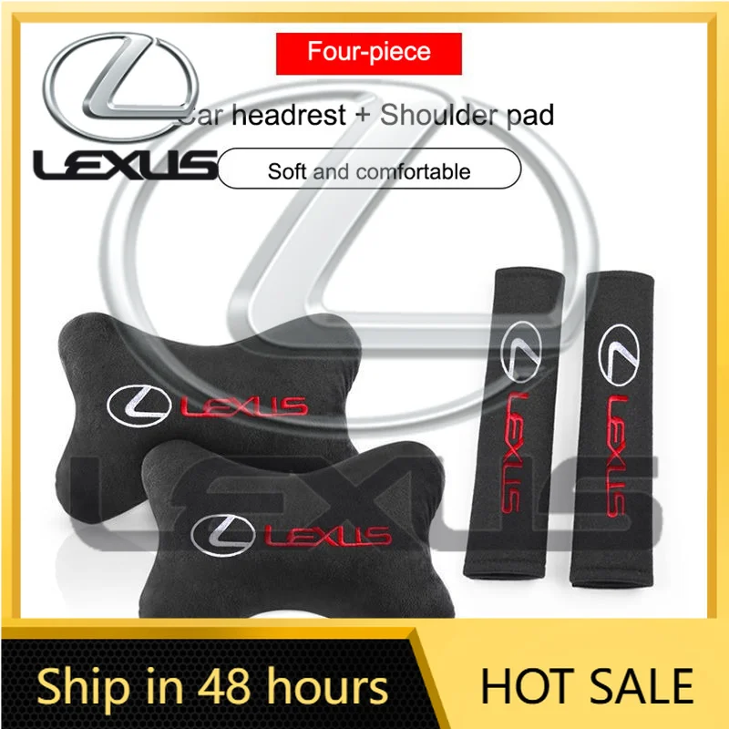 

2026 Hot Interior Stickers Embroidery Car Headrest Neck Pillow Seat Belt Shoulder Pad Fit For Lexus RX330 IS250 Ct200h ES300h RX