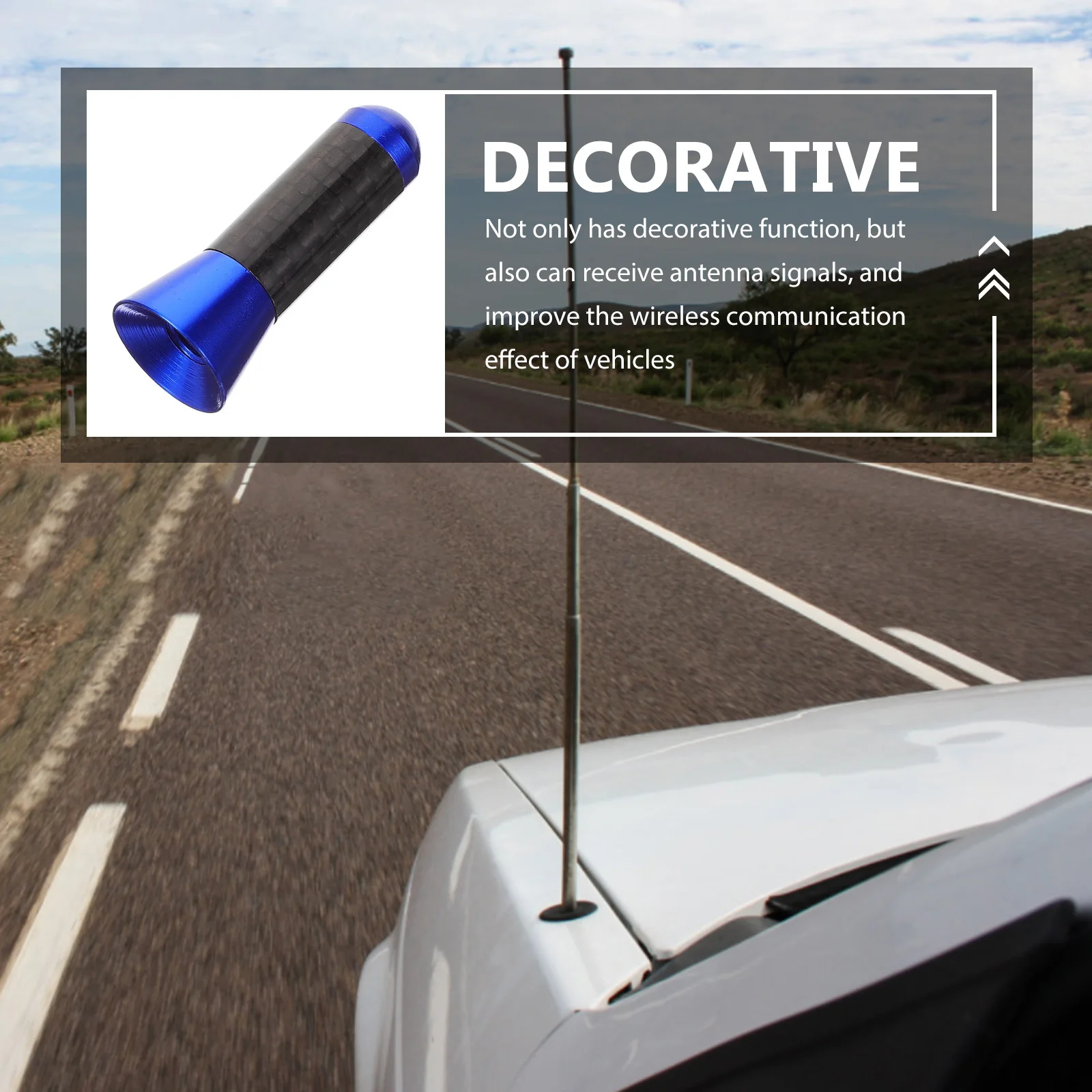 

Carbon Fiber Car Short Antenna Aluminum Alloy Decorative Signal Receiving Roof Mount Antenna for Vehicle Car Radio Signal,