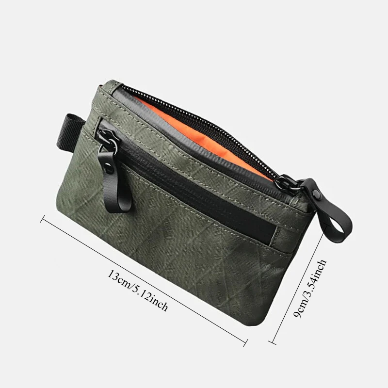 Men's Outdoor Anti-theft Brush RFID Card Bag Multifunctional ID Card Clip Pen Tool Key Headphone Mini Item Storage Bag