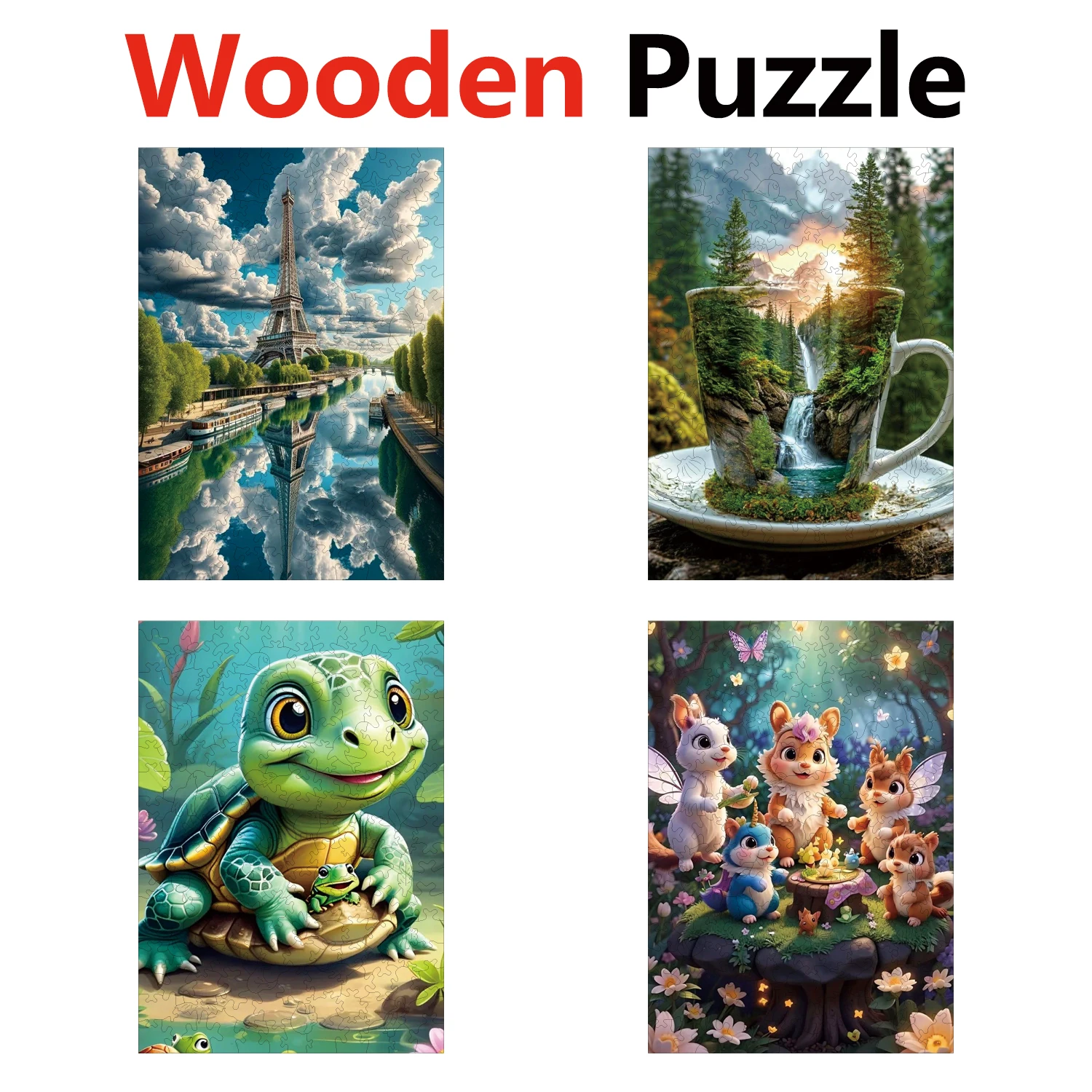 

Cup Turtle Water Squirrel Animal Puzzles High Quality Jigsaw Puzzle Wooden Puzzle Best Christmas Gift