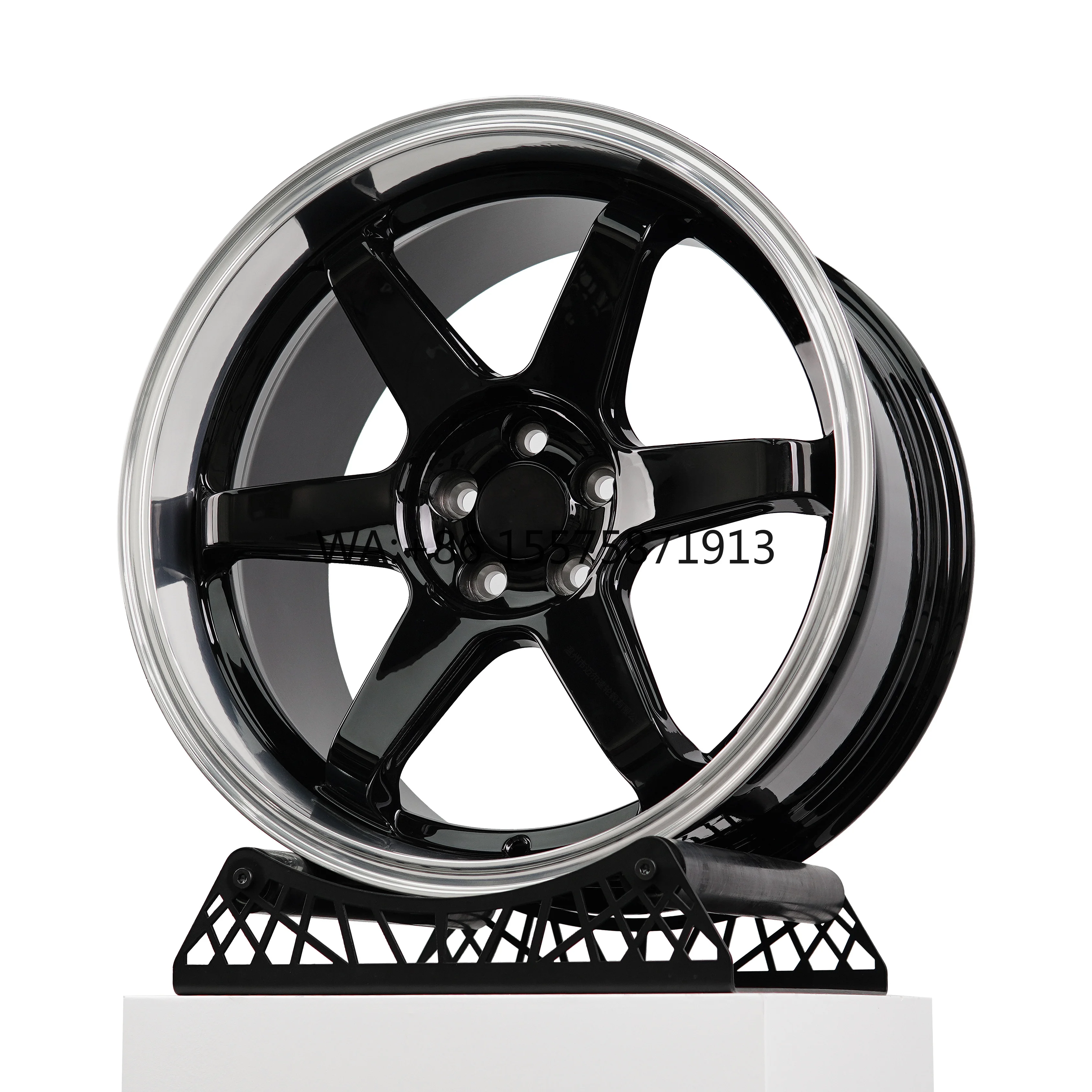 

For POLISHED EDGE BLACK TE37 Forged 17 18 19 20 21 22 24 Inch Lightweight Car Alloy Wheel 5x120 6 Spoke Rim for Toyota Racing Ca
