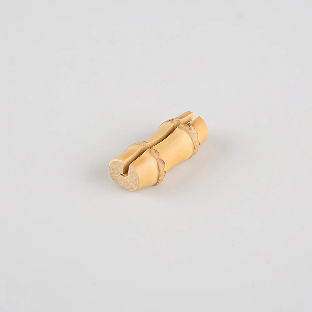 Creative Unique Handmade Grooved Natural Bamboo Root Memo Base Stand Price Label Card Display Holder for Store and Supermarket