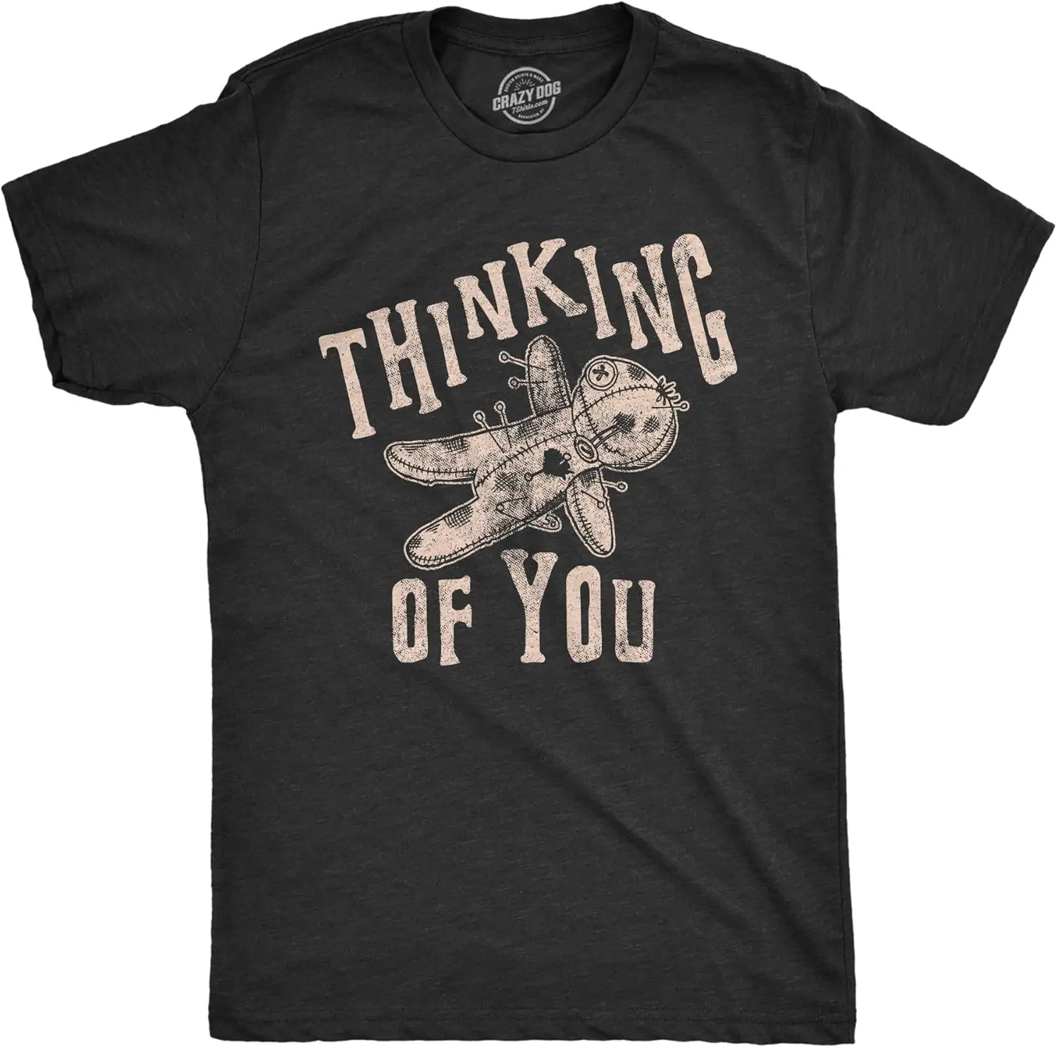 Mens Thinking of You Tshirt Funny Voodoo Doll Graphic Novelty Tee