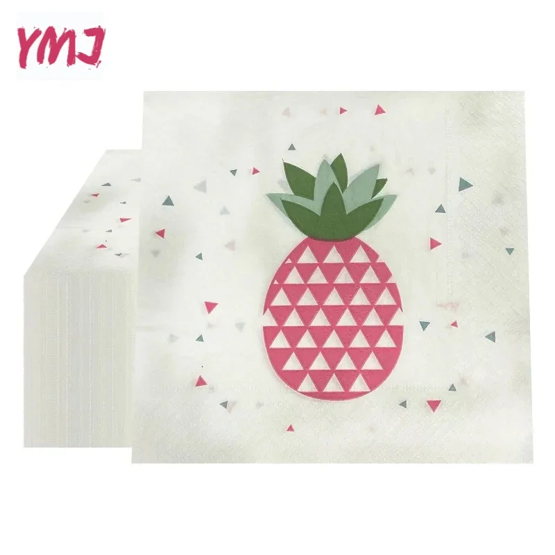 New Pineapple Printed Colorful Paper Napkins Holiday Party Decoration Supplies Napkins Paper Placemats 10/20pcs 33*33cm 2-Ply