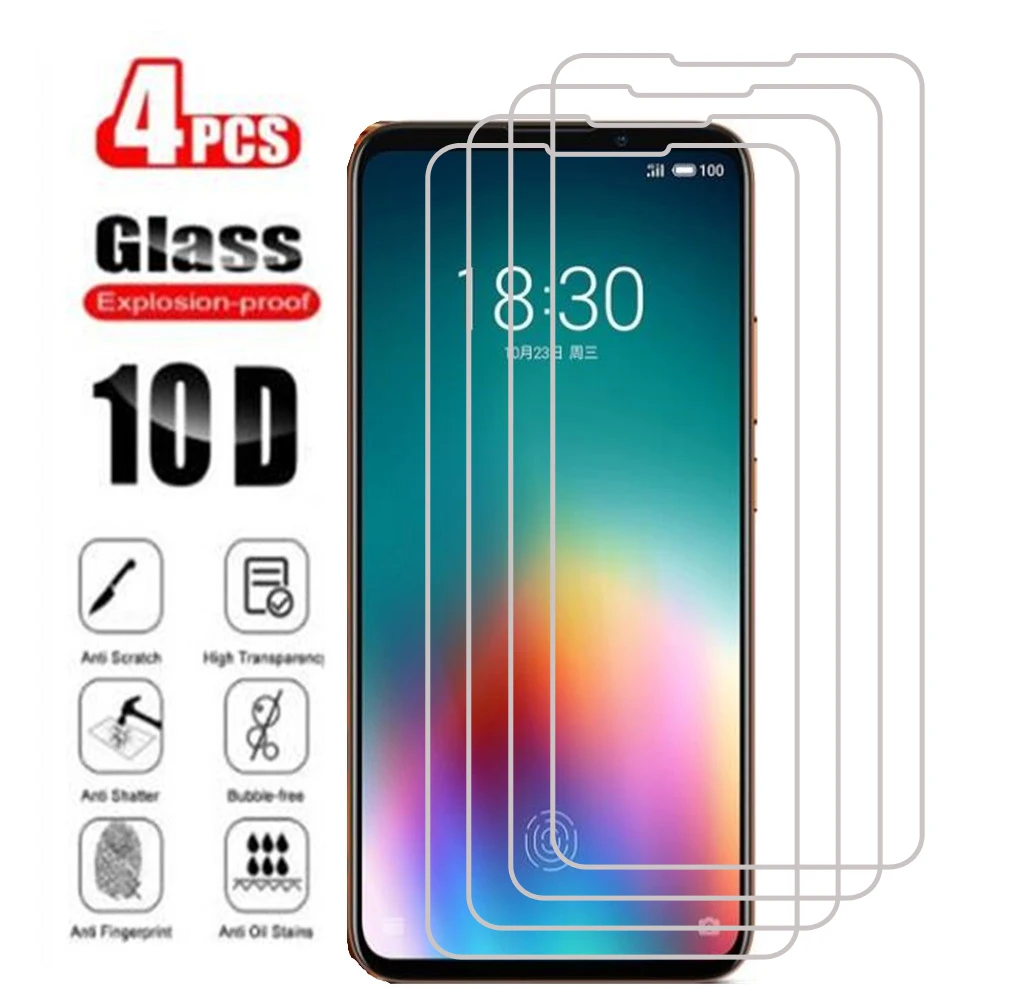 Vidrio Protector para Meizu 17 Pro 16 T 16Xs 16s M10 Note 9 15 Plus Lite (M15) 16th 16, película protectora de pantalla templada, 4 Uds.