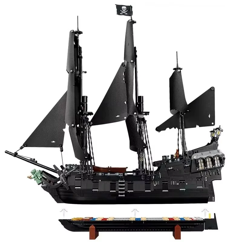 2025年 海賊船 ブラックパール号 ブロック船模型 カリブ海の冒険 組み立てブロック おもちゃ 子供 大人 クリスマスプレゼント