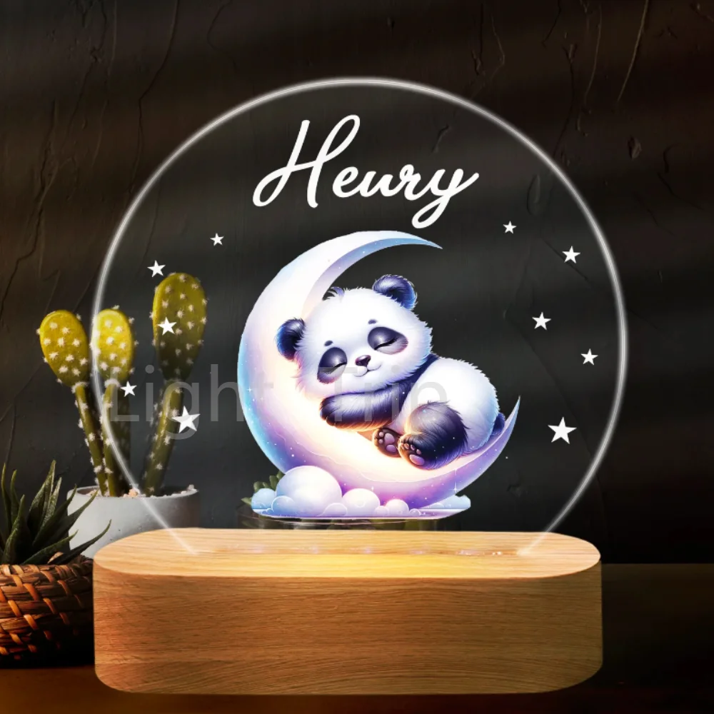 Imagem -03 - Impresso Teddy Bear Nursery Lamp Baby Space Night Light Estrelas Sinal para Meninos