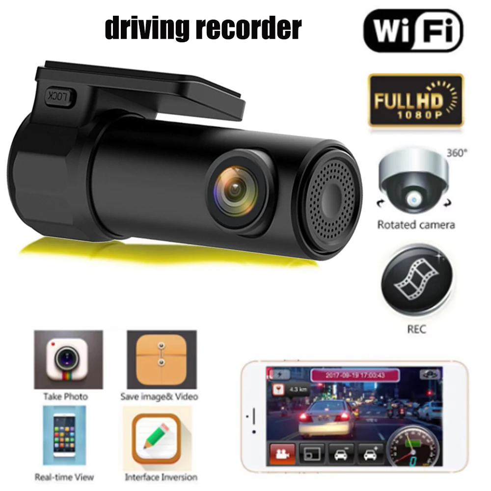 

1080P Wi-Fi записывающее устройство для вождения Hd1080P Wi-Fi Usb Mini Smart Car, подключенный к силовому видеорегистратору, видеорегистратор ночного видения