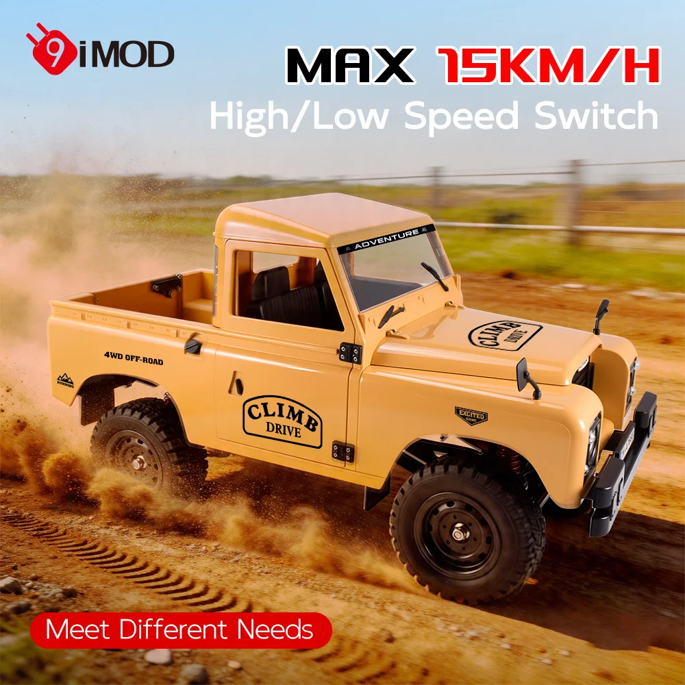 

9IMOD RC Crawler 1:10 4WD Dual Speed 380 Motor LED Lights Off-Road Truck RTR