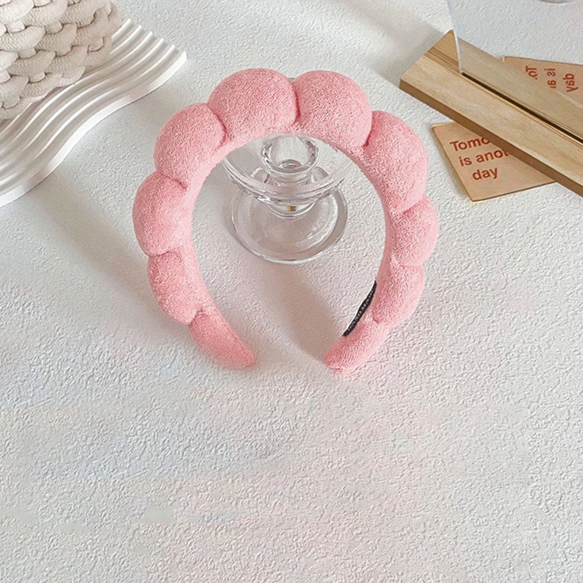 Velvet Hair Band High Skull Top Sponge Fried Dough Twists High Sense Hair Band Hair Accessories Solid Color Hair Band image 3