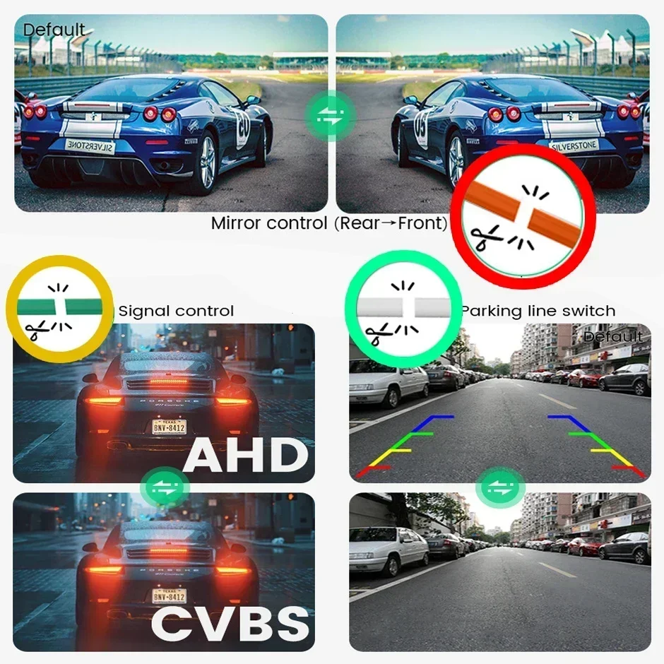 HD عكس الرؤية الخلفية كاميرا احتياطية لوحة ترخيص ضوء جبل 170 °    نظام مساعدة عدسة عين السمكة AHD أو CVBS لكيا K3 K3S