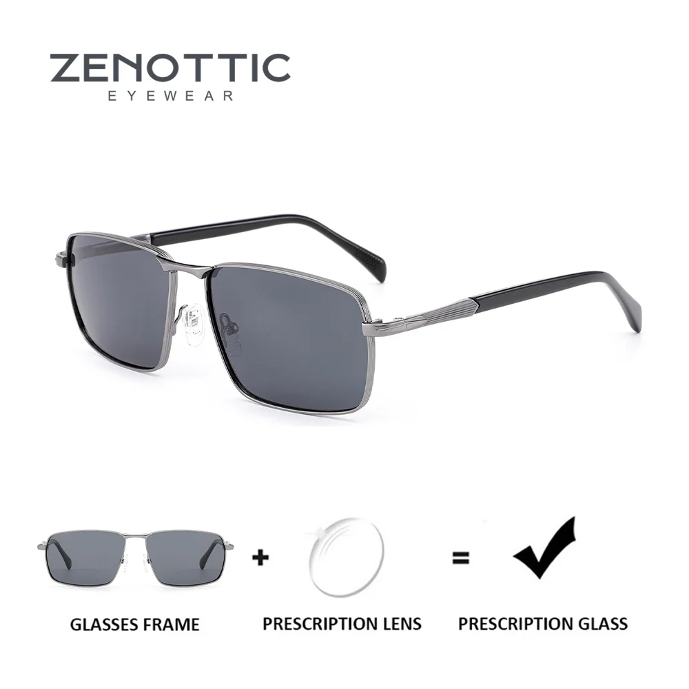 

ZENOTTIC модные поляризационные солнцезащитные очки для близорукости, мужские модные металлические солнцезащитные очки с защитой UV400, корректирующие солнцезащитные очки-пилоты