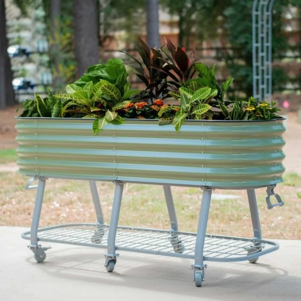 

New upgrade-Olive Green-2 x 6 ft Raised Garden Bed w/ Legs&Wicking Cell System - Perfect for Gardening Vegetables -High quality
