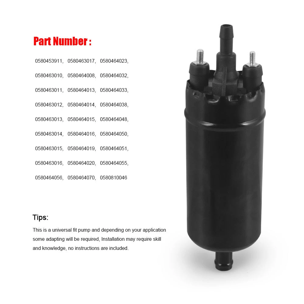

Universal Inline High Pressure Fuel Pump&Installation Kit 0580464070 0580453911