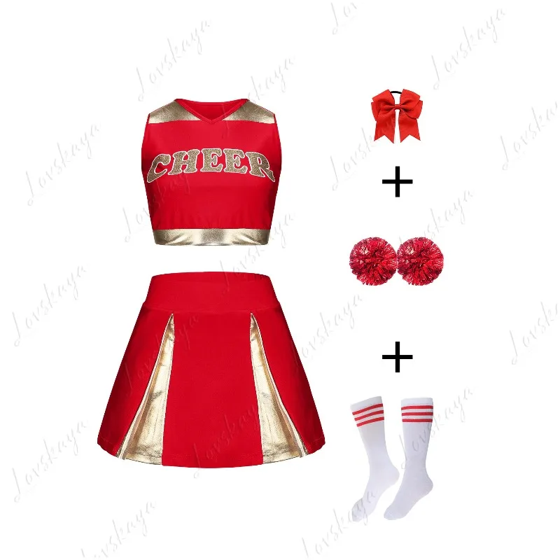Women Cheerleading Performance Suit Sleeveless, New Summer Stage Costume for Sports Meeting