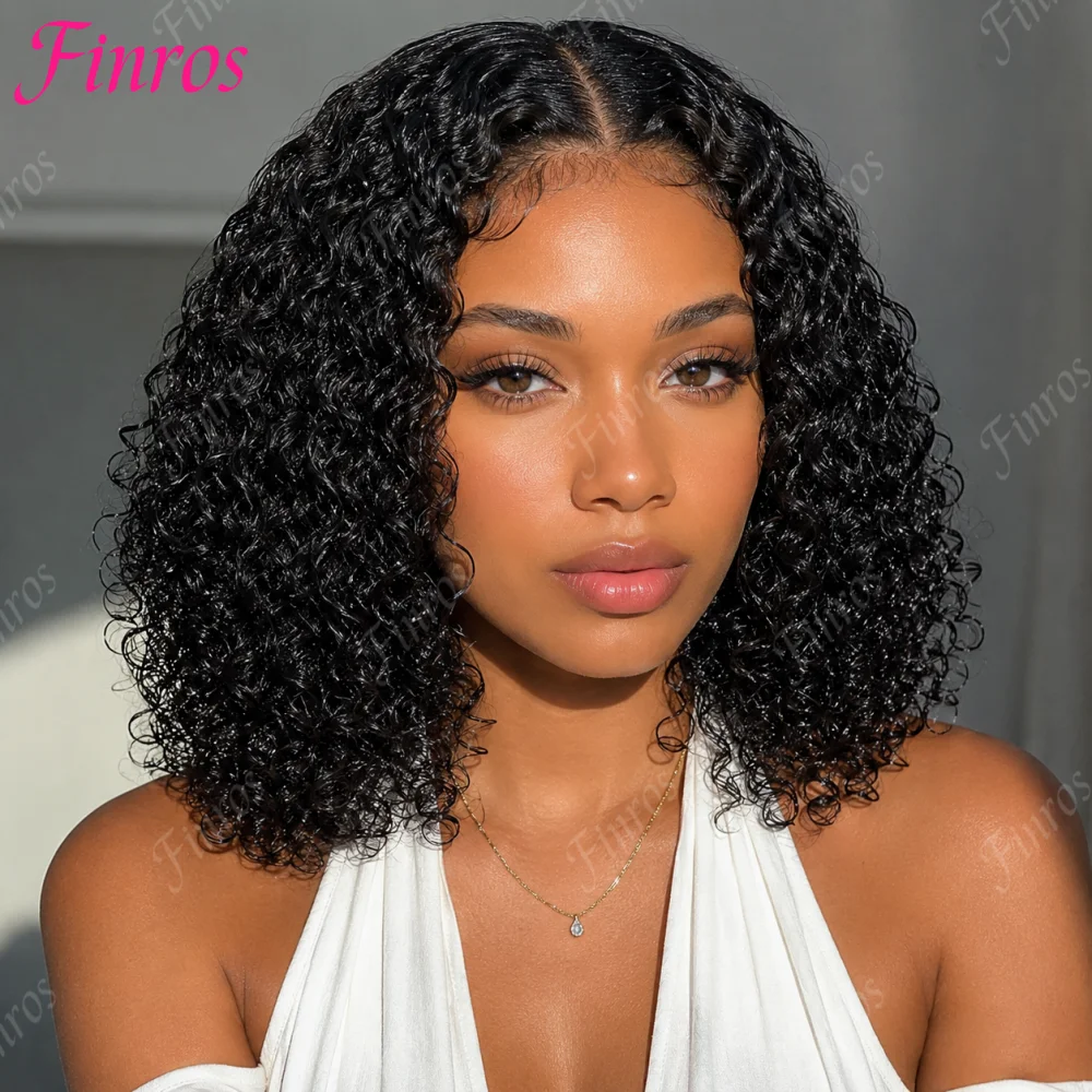 

No Glue Deep Wave 5x5 4x4 Pre Cut Lace Closure Wigs Wear and Go Lace Front Wig Short Bob Curly Wigs 230 Density Human Hair Wigs