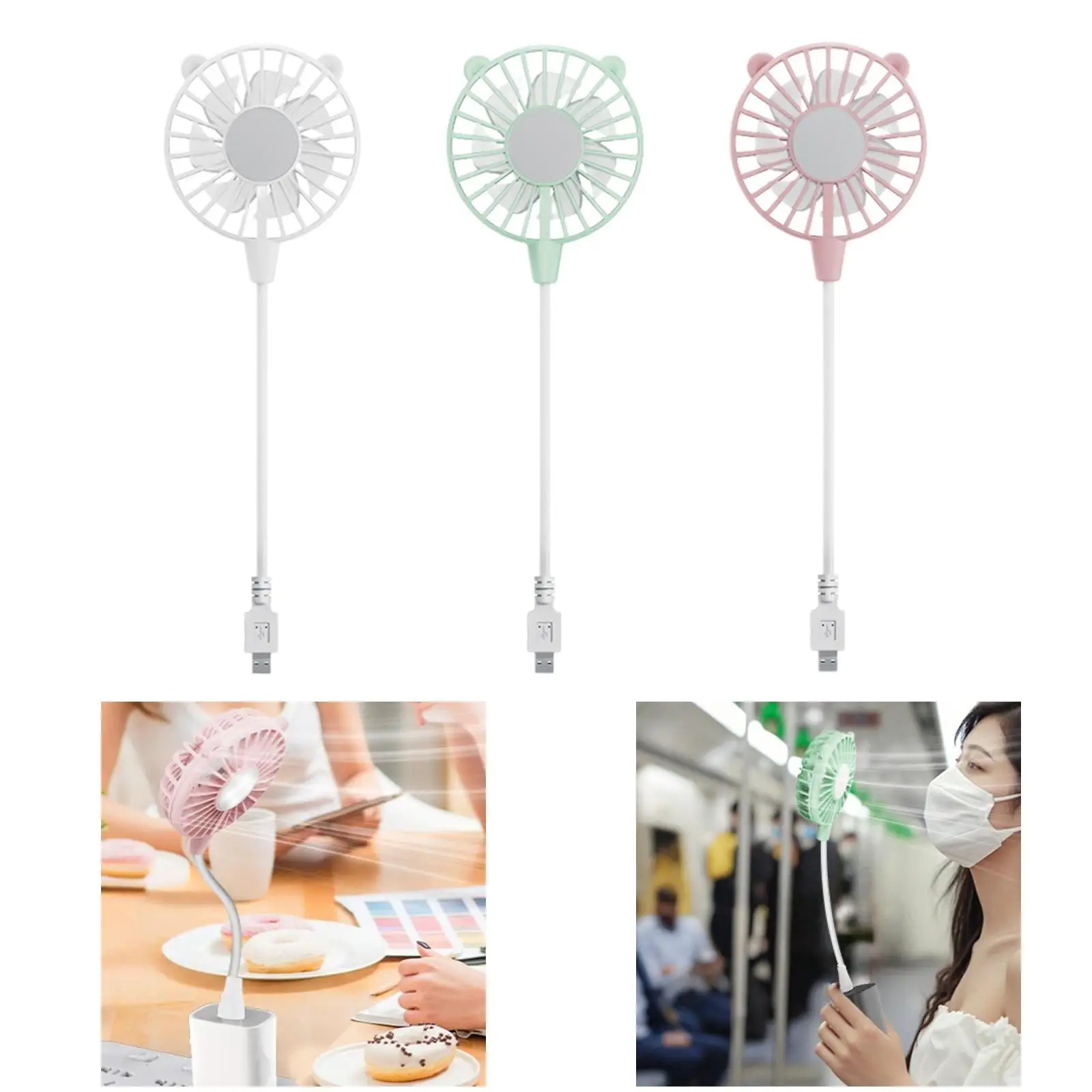 Небольшой персональный USB-вентилятор, многофункциональный карманный вентилятор Plug and Play, гибкая шея для настольных компьютеров или ноутбуков, легкий аксессуар