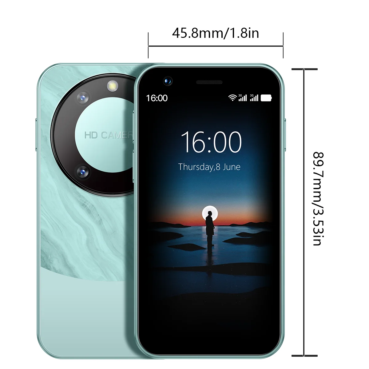 ONEMYTH F8 Pro Max Global Version: 3.0-inch display, 2GB RAM + 16GB storage, dual SIM, 3G, compact size – perfect holiday gift.