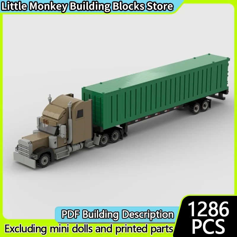 City Car Model MOC Building Bricks Classic XL Refrigerated Tractor Modular Technology Children Holiday Gifts Assemble Toys Suit