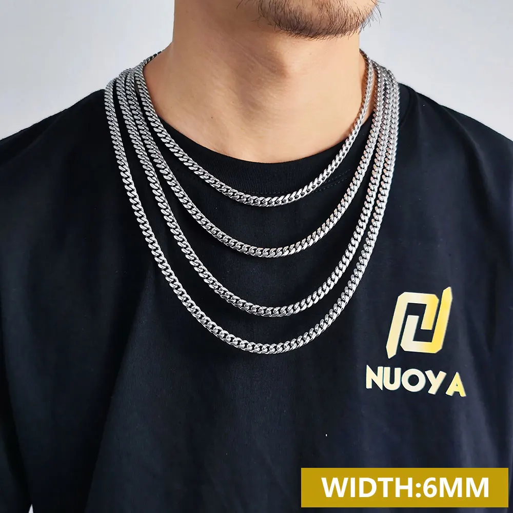 ESKEEM HIPHop Rock 6-18MM Edelstahl Cuban Choker Schmuck Miami Cuban Link Kette Halskette für Männer Frauen Dropshipping