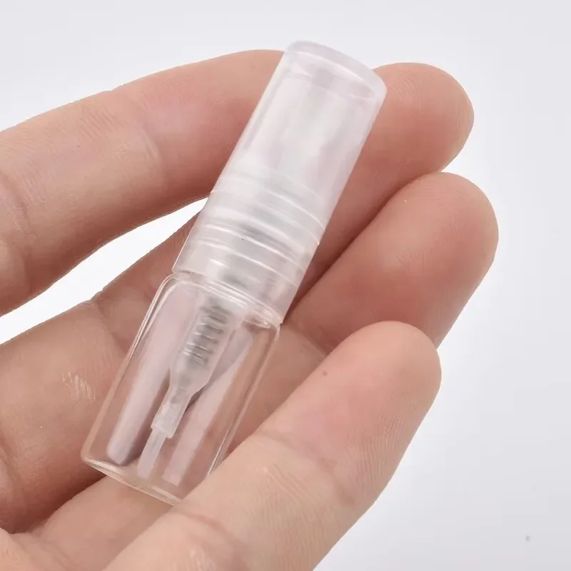 

50 шт. мини-флаконов для духов объемом 2 мл, 3 мл, 5 мл, 10 мл, пустые прозрачные стеклянные атомайзеры-спреи, портативные пробники для парфюма