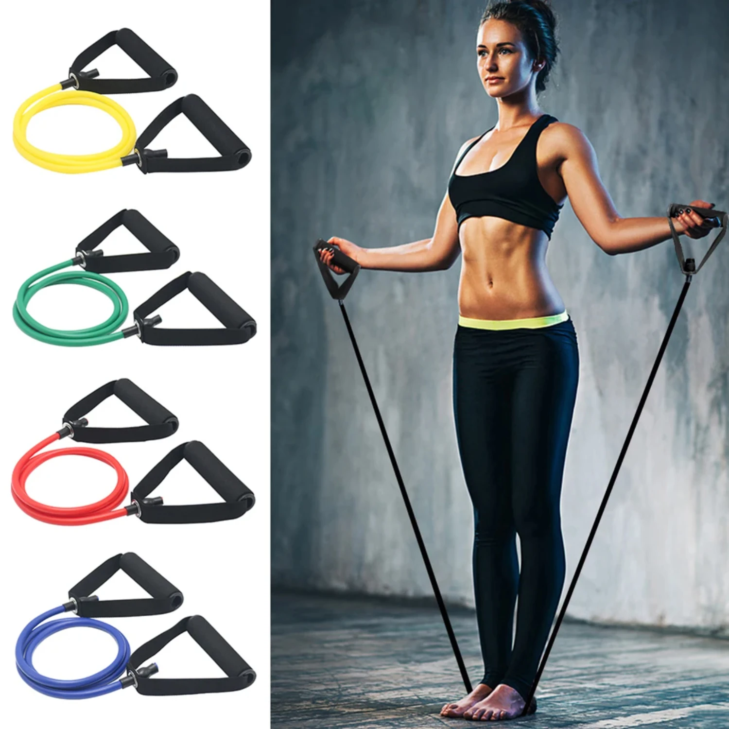 ncrease your workout intensity and flexibility with our premium latex stretch bands! This 5-pack elastic resistance bands set is