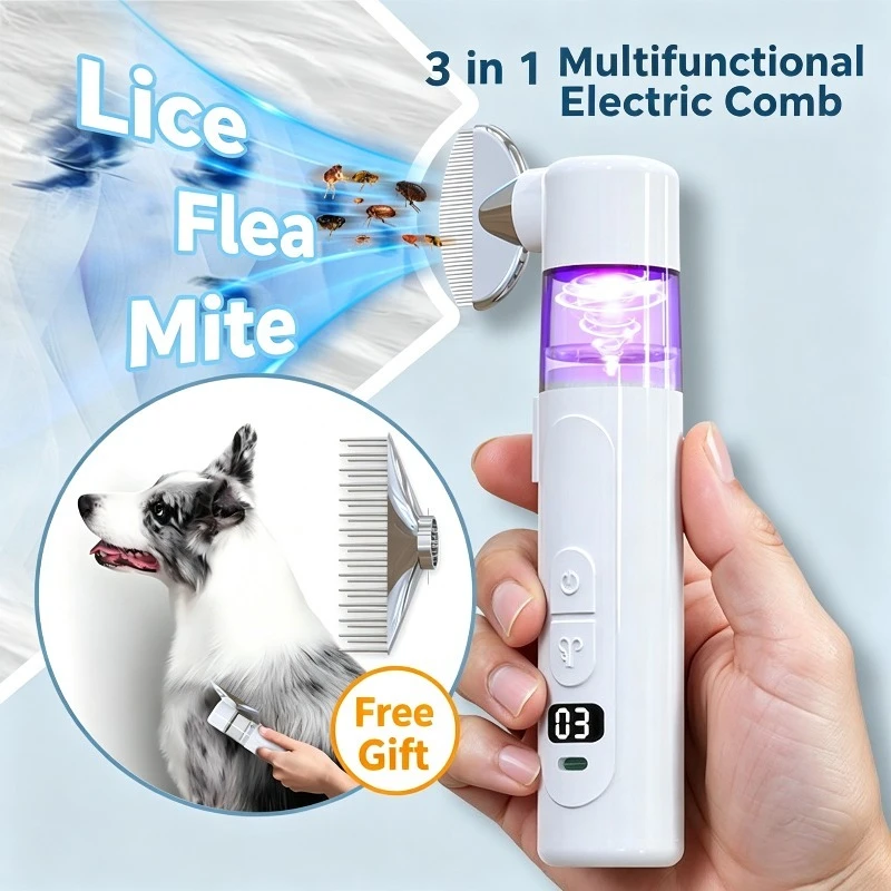 New 2-in-1 electric pet lice remover hair knot comb flea catching lice in vitro insect repellent new lice remover