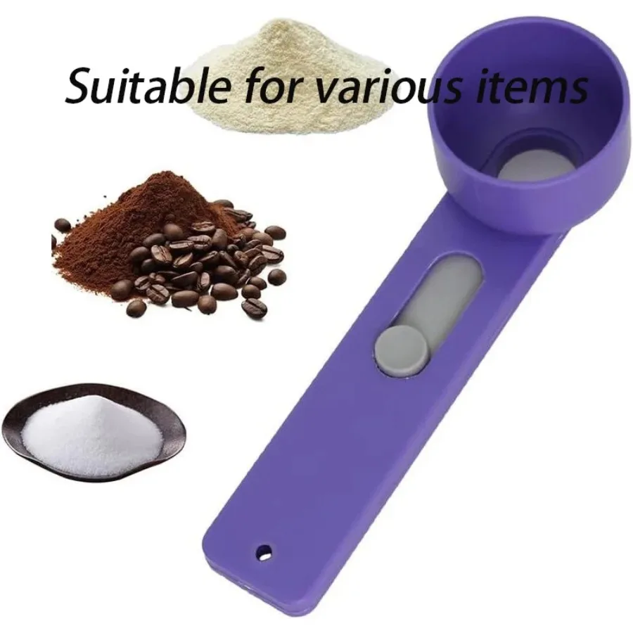 2-in-1 Sliding Scoop Funnel, Reusable PP Coffee & Protein Powder Scoop for Mess-Free Kitchen & Gym Use