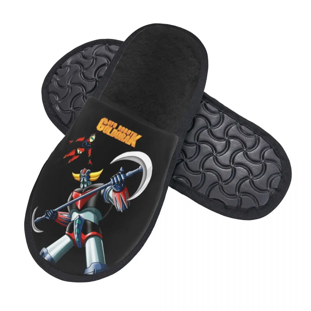 Custom Women UFO Robot Goldrake House Slippers Soft Warm Grendizer Anime Manga Memory Foam Fluffy Slipper Indoor Outdoor Shoes