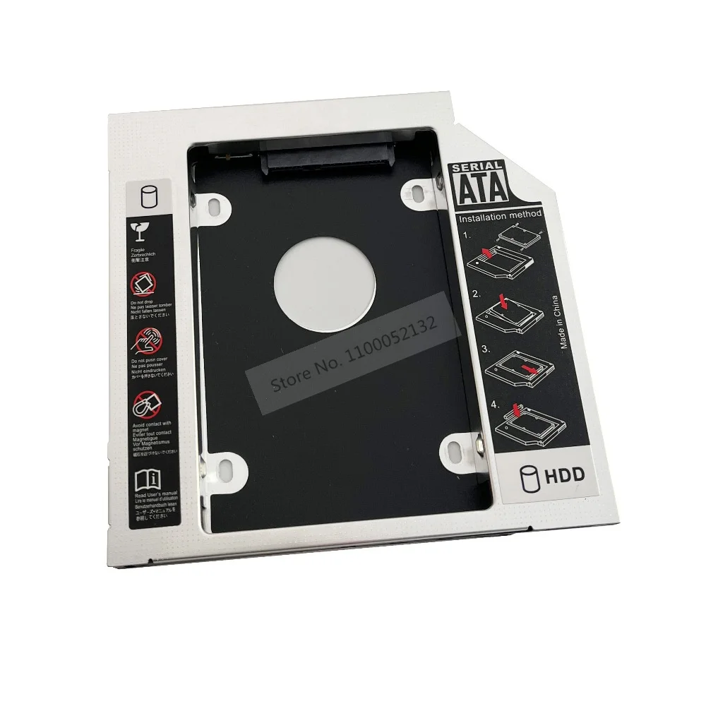 Alumínio 2nd disco rígido hdd ssd caso caddy ótico quadro 12.7mm sata para lenovo y550 y560 y560p y570 y580 y580n y580p y650 y730