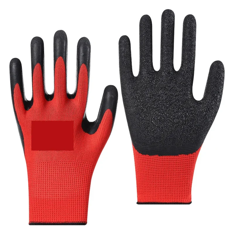 30 Pairs Professional Latex Grip Safety Working Glove Breathable Polyester Nylon Gloves for Construction and Women or Man