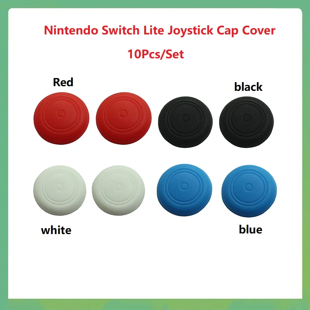 Cubierta de silicona antideslizante para Joystick de Nintendo Switch Lite, 10 piezas, Thumb Stick analógico, tapas de teclas de agarre, JOY-CON, parte protectora