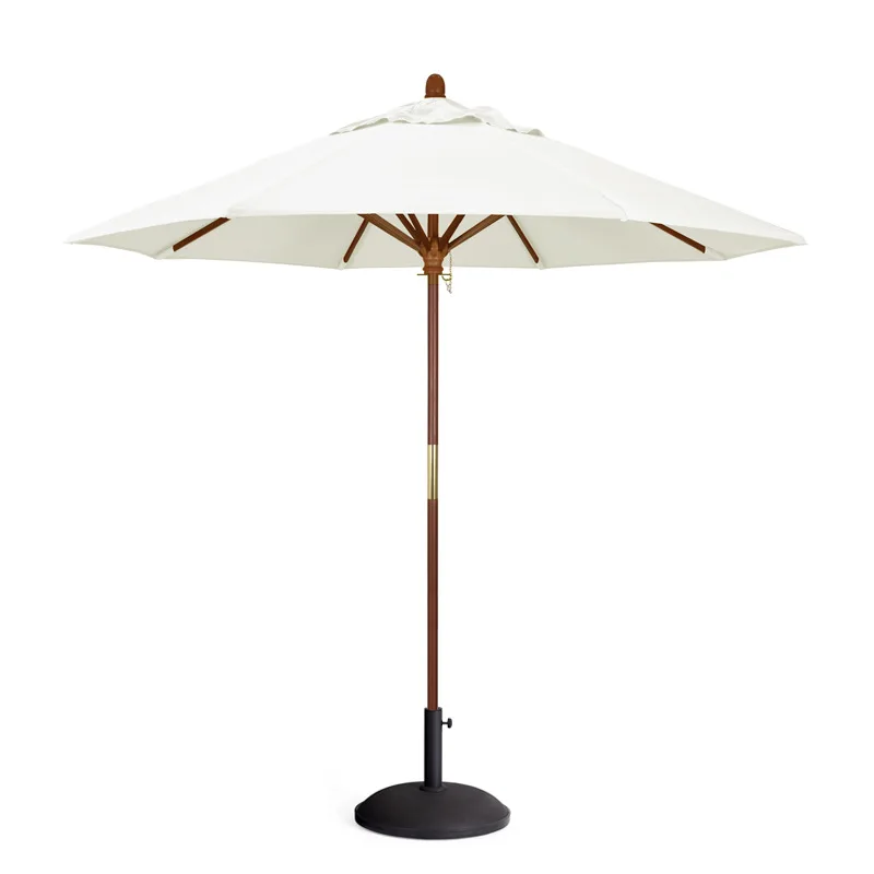 Outdoor garden parasol Solid wood leisure umbrella Milk tea cafe Commercial round central column umbrella Outdoor sun umbrella