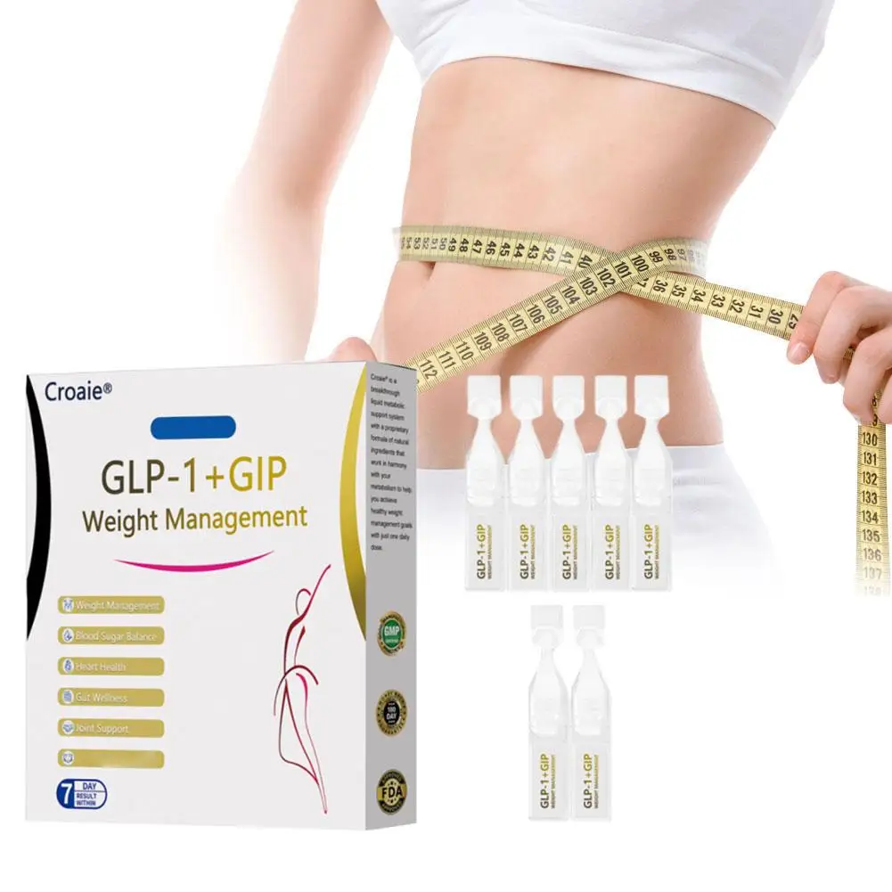 Croaie GLP-1+GIP Weight Management Drops 7pcs - Blood Sugar Balance, Metabolism Support, Body Care for Daily Weight Control