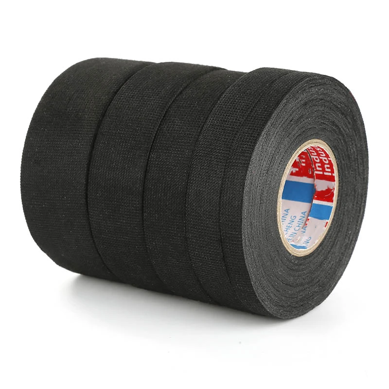 15m 30mm 25mm 19mm 15mm 9mm Black Velvet Wiring Bundle Flame Retardant Electrical Tape Adhesive Cloth Fabric Wiring Loom Harness