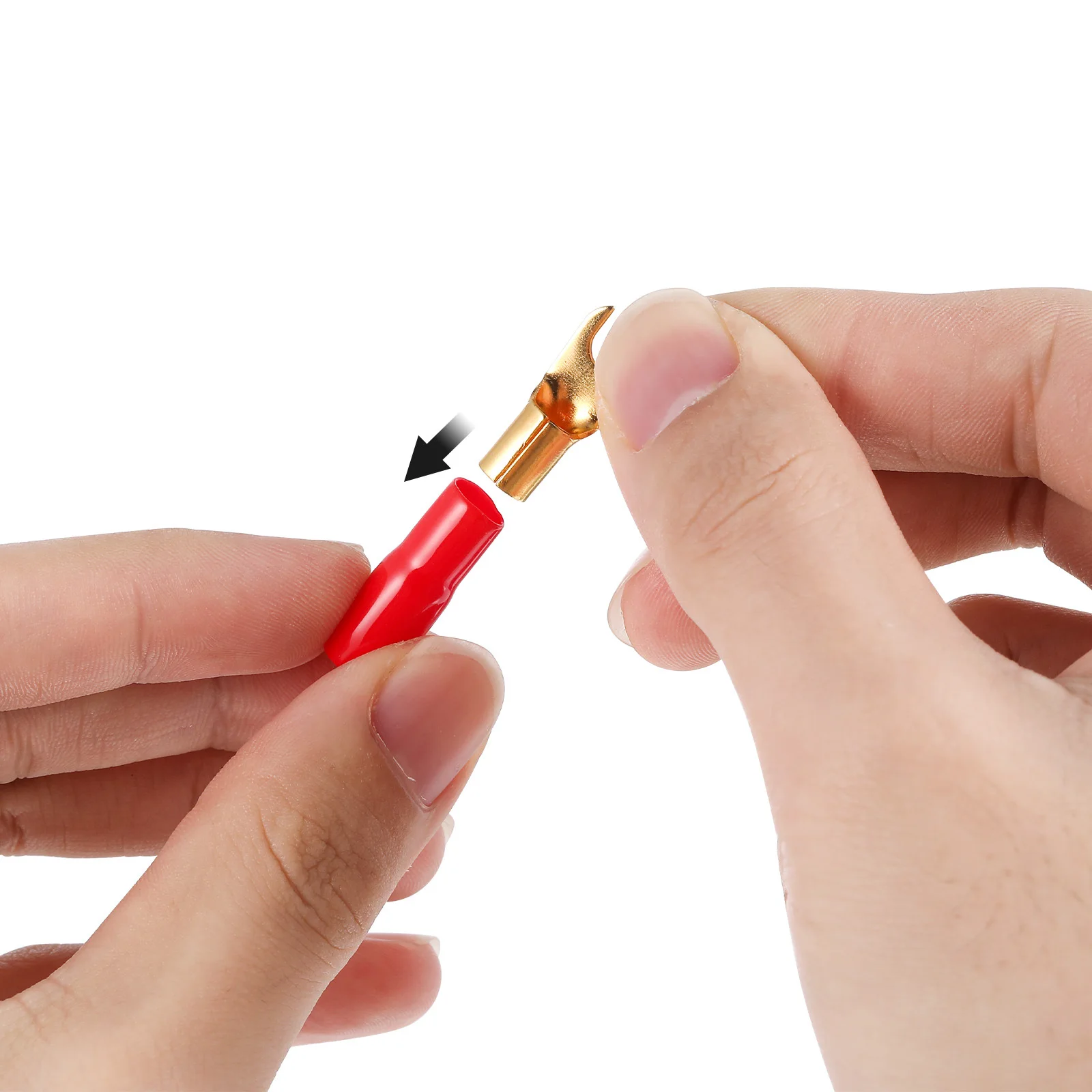 

10Pairs Audio Terminal Connectors 8Ga Copper Gold Plated Crimp Fork Spade Adapters for Speaker Wire Reliable