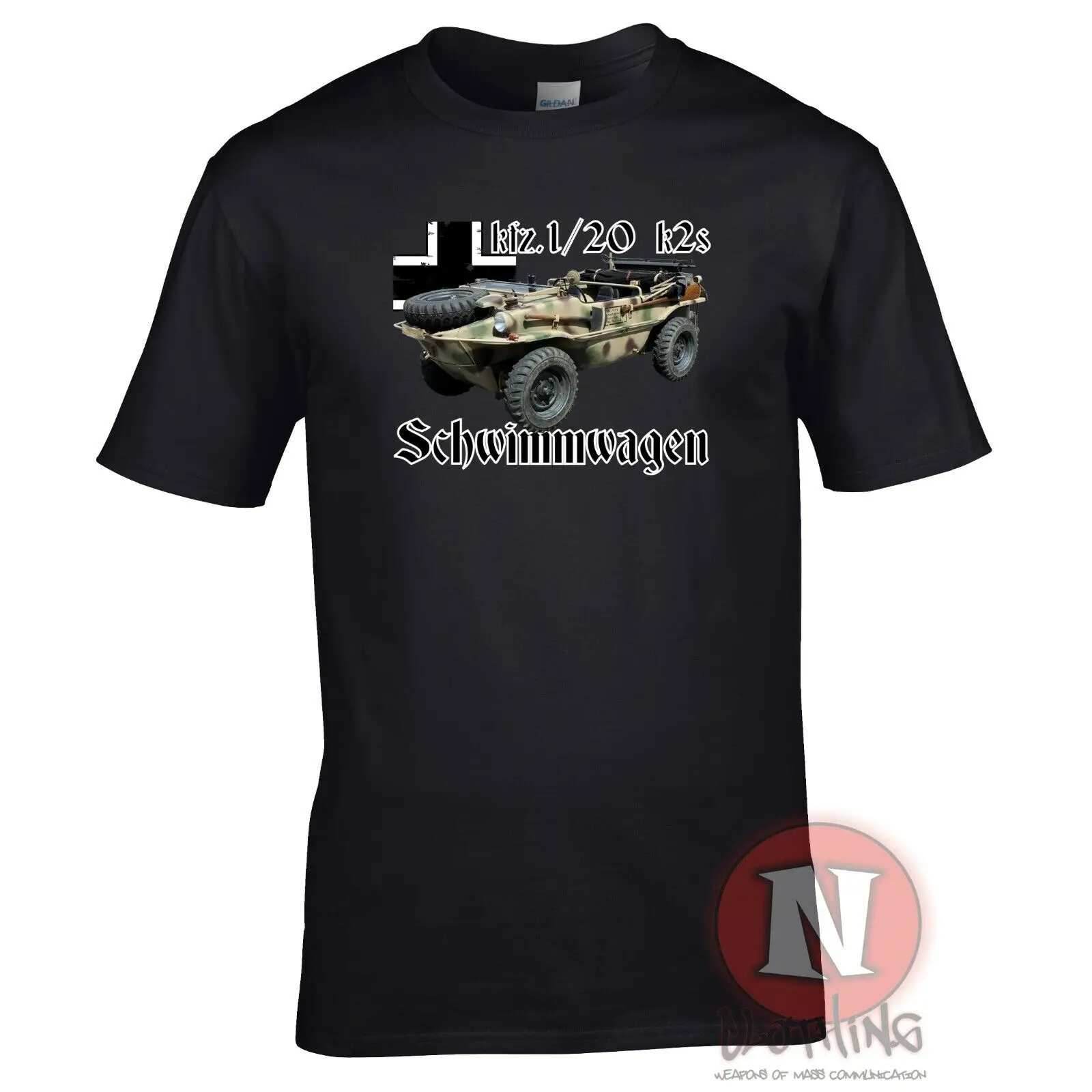 WWII German Military Armour Schwimmwagen Amphibious Vehicle T Shirt. New 100% Cotton Short Sleeve O-Neck T-shirt Casual Mens Top