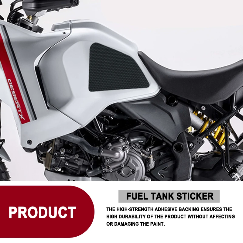 For Ducati DesertX Side Fuel Tank Pad Decal Gas Knee Grip Traction Protector Stickers Desert X 2022-2024 Motorcycle Accessories