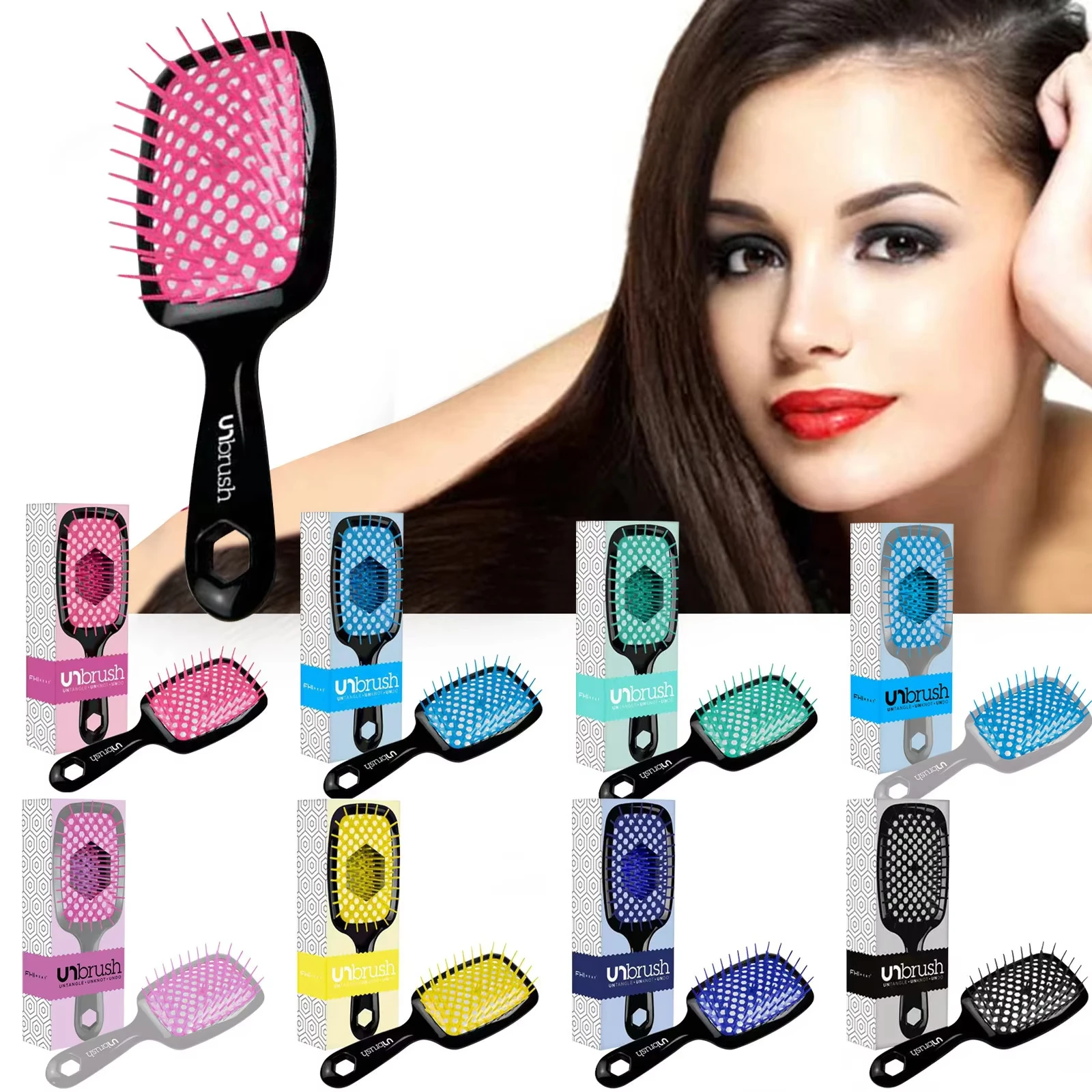 Hair Comb Ventilation Massage Comb Hollowing Out Hairbrush Untangle Unknot Undo Hair Brush Women Hair Care