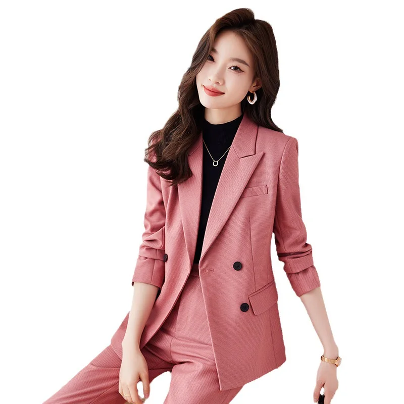 Purple Suit Women\'s Autumn Clothing High-End Hotel Manager Work Clothes High Sense Two-Piece Suit Professional Tailored Suit For