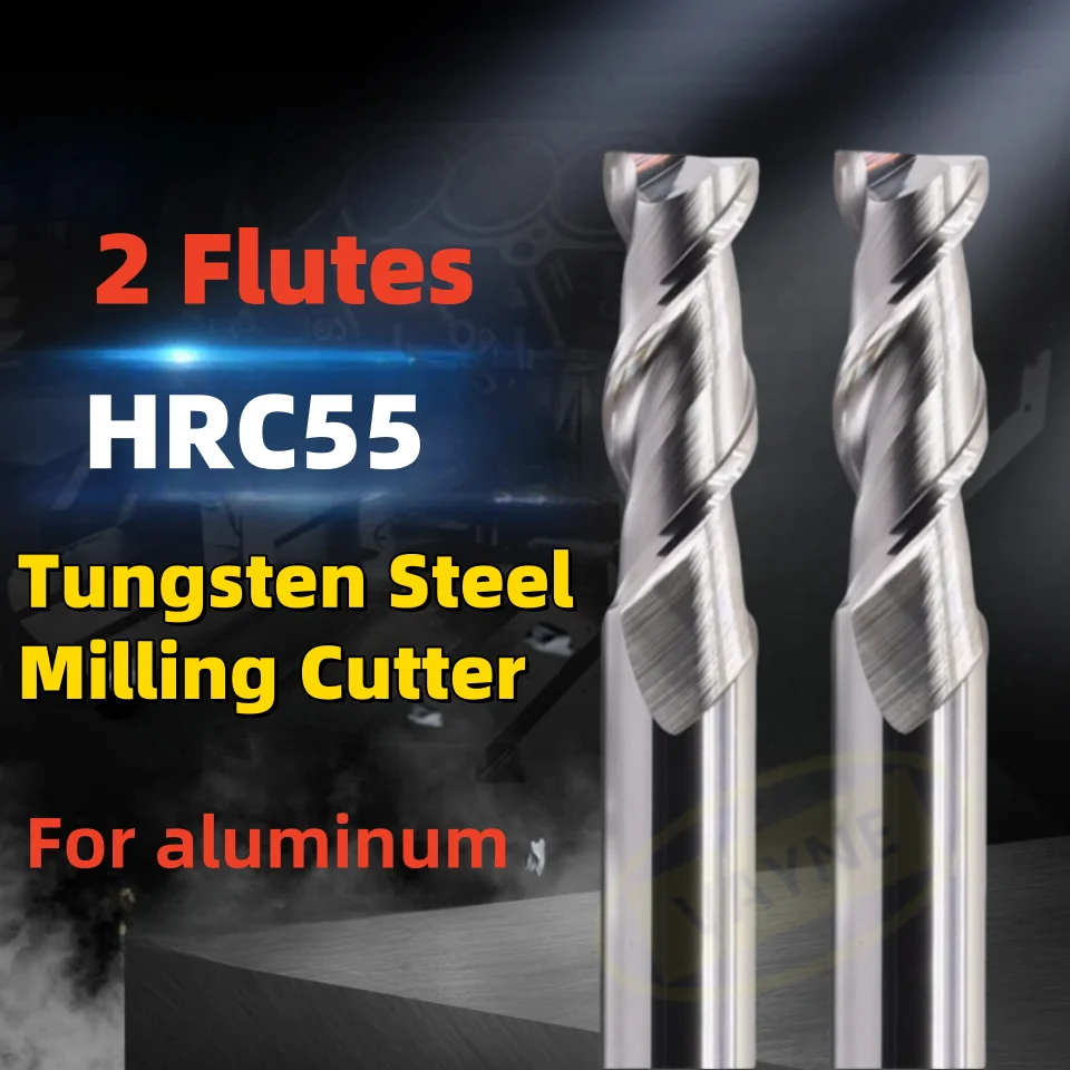 

1PCS 2 Flute HRC55 Aluminium 0.2-20mm End Mills High Precision HSS Metal Cutter Carbide Alloy Milling Tool Key Seater Router Bit