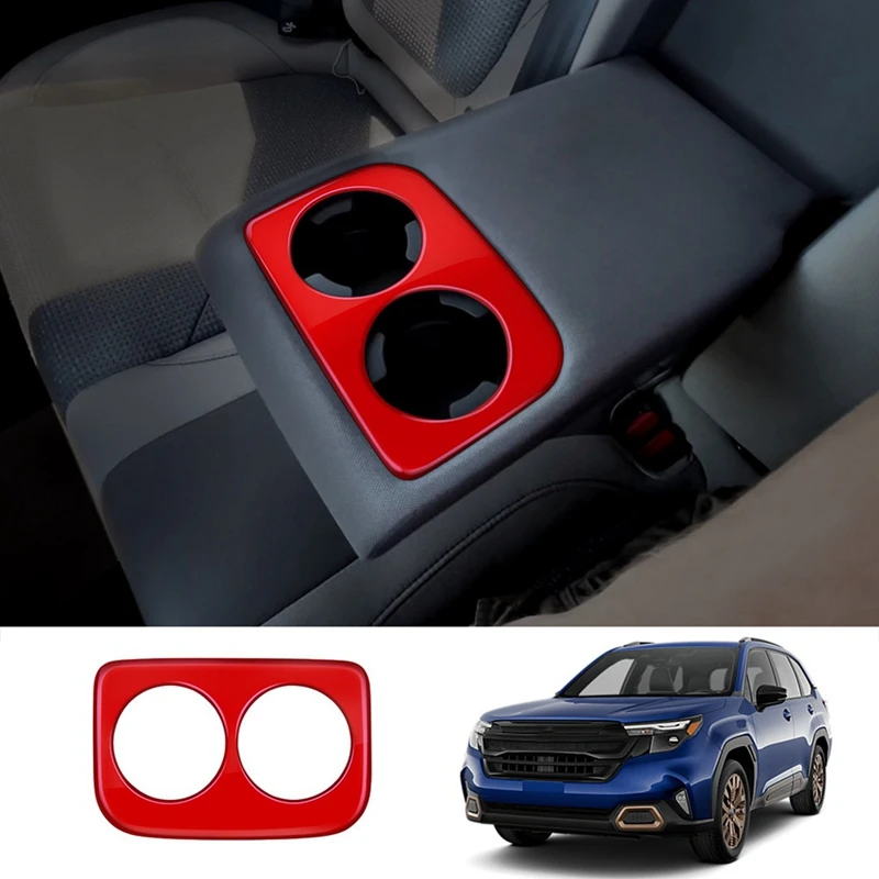 Cubierta portavasos para reposabrazos trasero de coche, soporte para vasos, pegatina embellecedora para Subaru Forester 2025, accesorios interiores