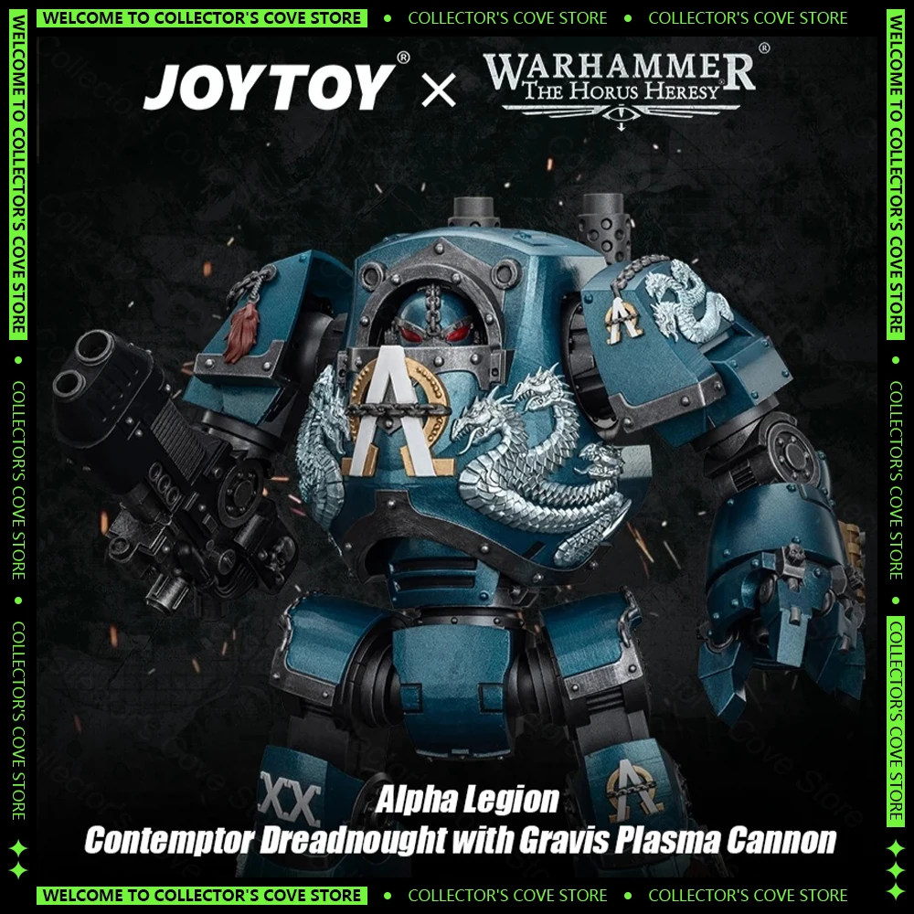 [Pre-Sale] JOYTOY 1/18 Action Figure Warhammer 30K Alpha Legion Contemptor Dreadnought with Gravi Plasma Cannon Model Statue Toy